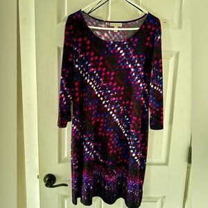 Dana Buchman Multicolor Long Sleeve Dress